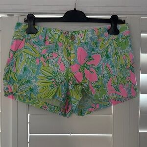Lilly Pulitzer Pink & Green Floral Cotton Shorts